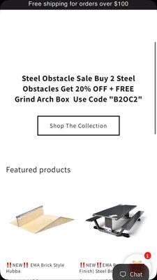 @ema_fingerboard_ramps: 🚨Steel Obstacle Sale🚨 Purchase any 2 products from the collection on our home page. Enter the code “B2OC2”…